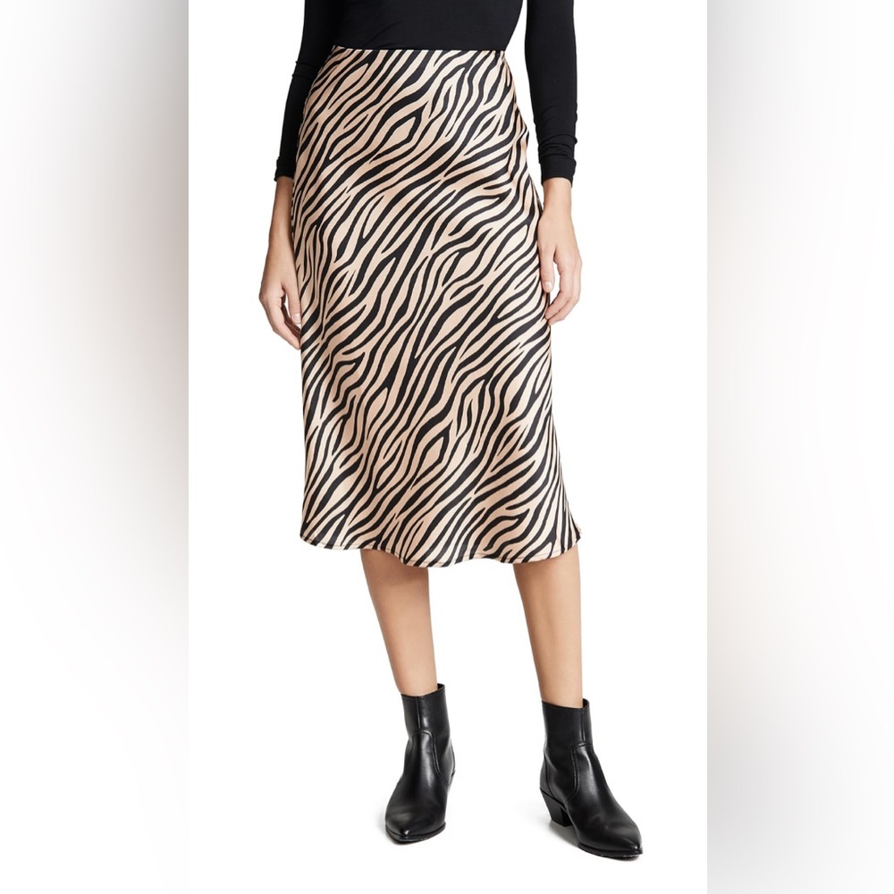 Tiger Print stretch midi skirt